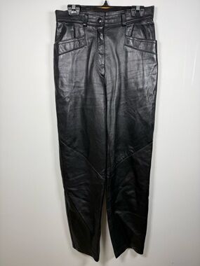 DICAPRI INTERNATIONAL | Vintage 80s 90s High Rise Black Leather Pants